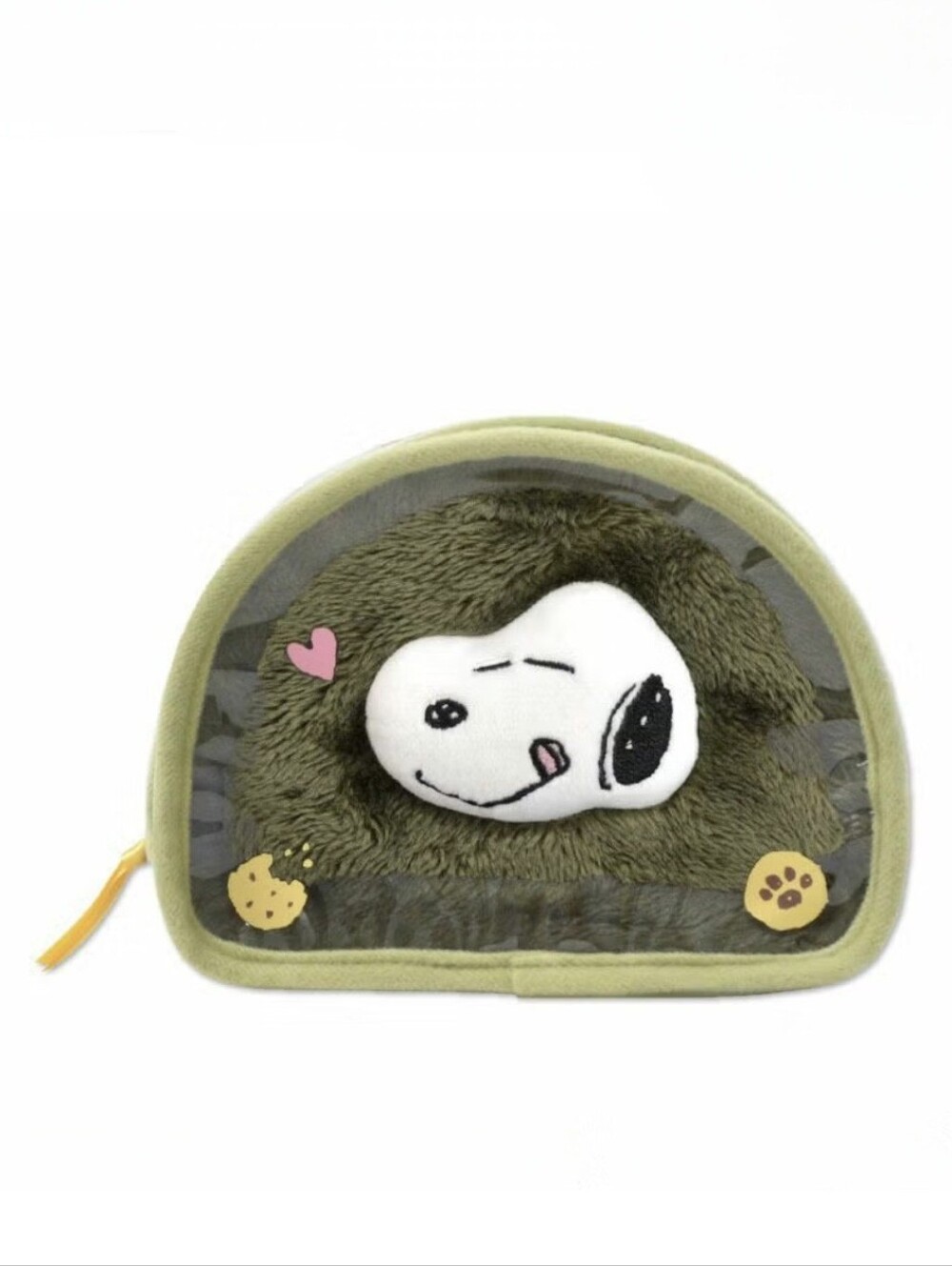 Peanuts Snoopy Plush Accessories Makeup Pouch Green White